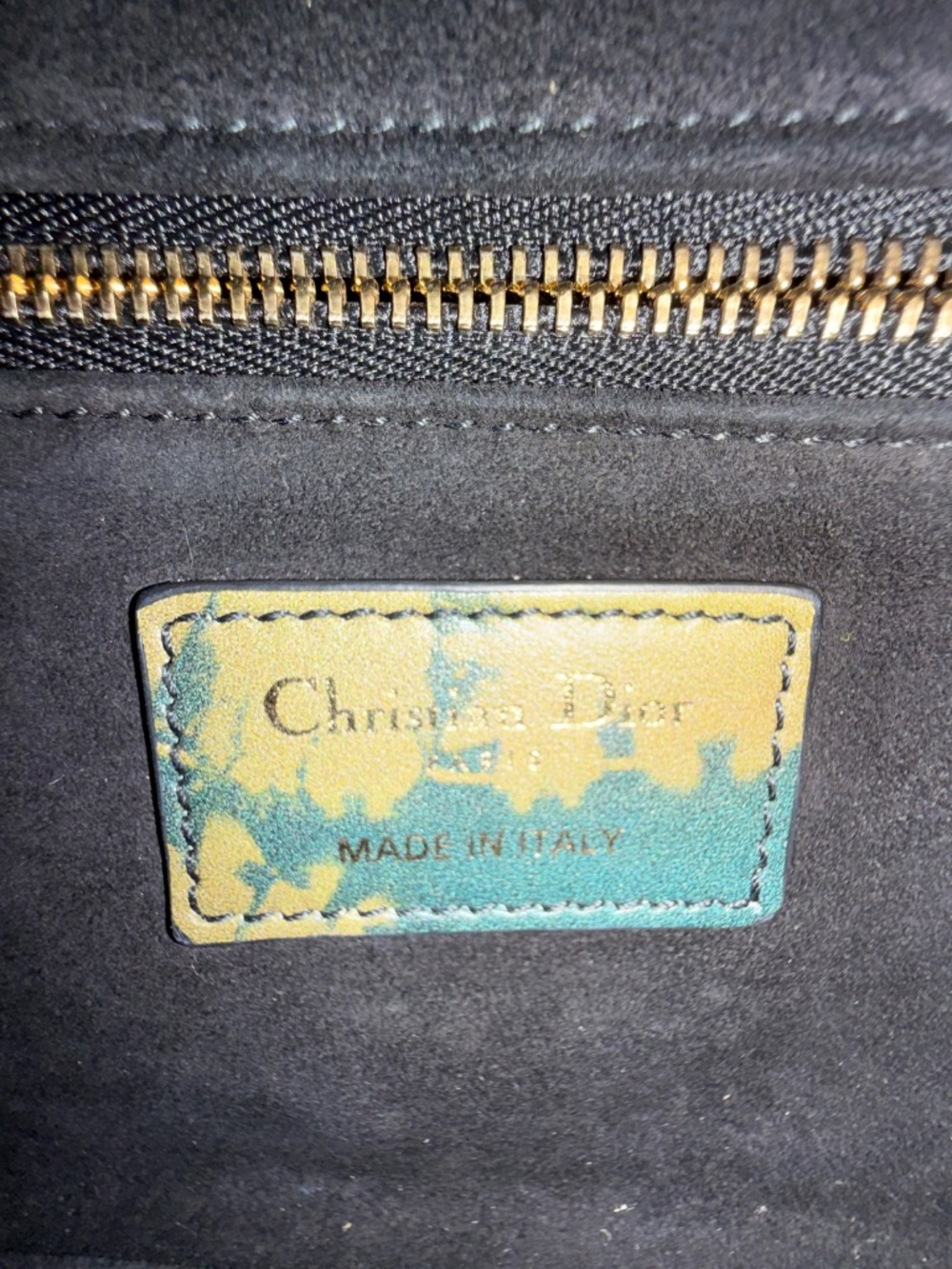 Christian Dior Mini Lady Dior Green Tie Dye Calfskin 2020 Crossbody Bag + Strap - Picture 11 of 16
